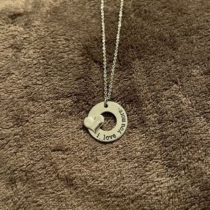 ‘I love you more’ silver necklace